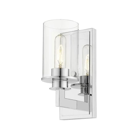 Z-Lite Savannah 1 Light Wall Sconce, Chrome & Clear 462-1S-CH